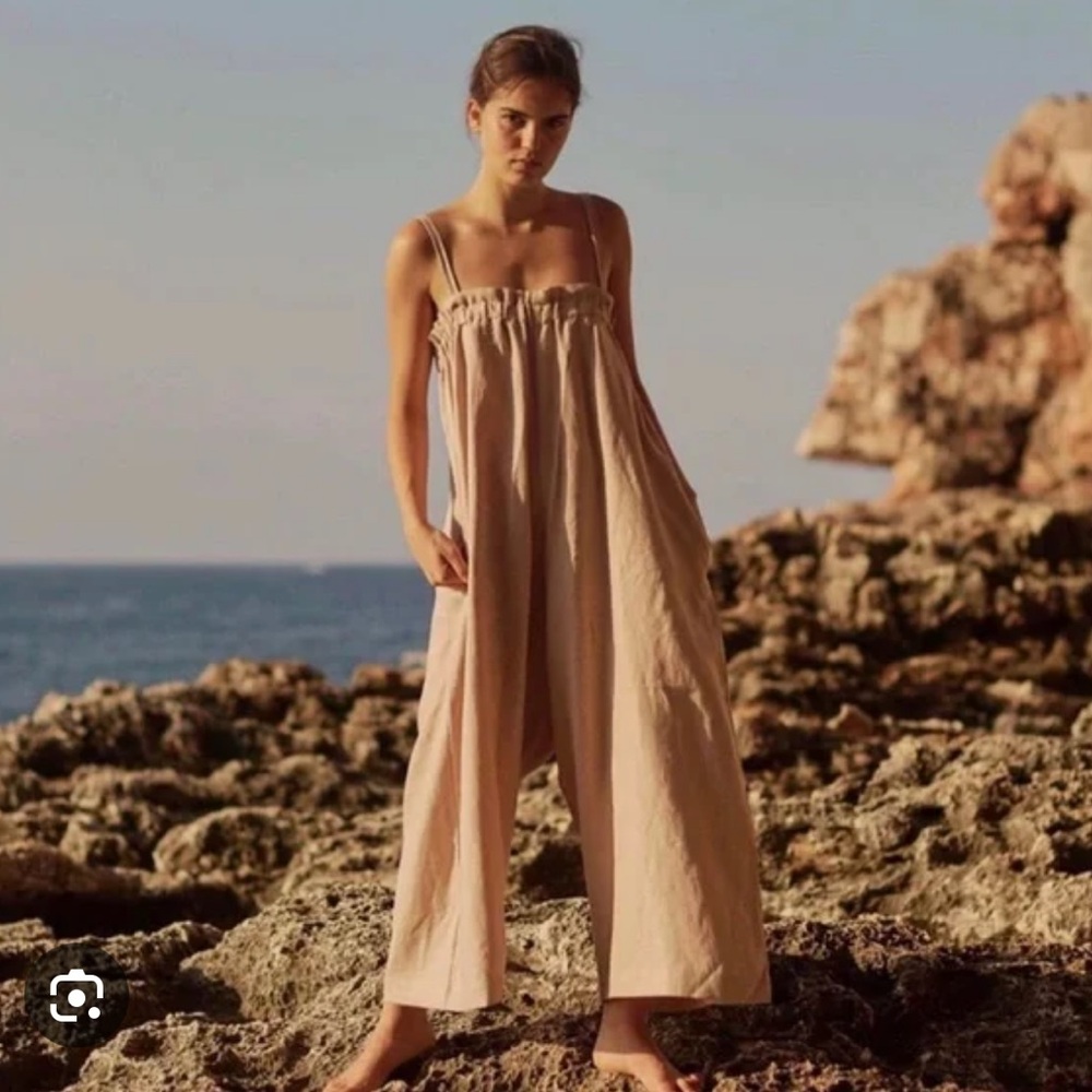 OZMA Deia Wide Leg 100% linen Jumpsuit
